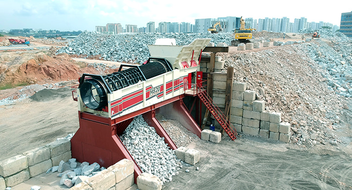 The MDS 812 drum sieve can also be used stationary.  