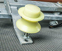 Guide roller with ring made of PU rubber